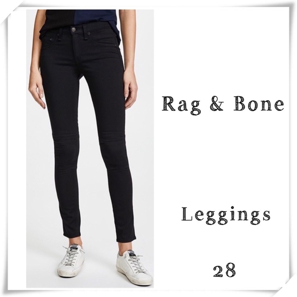 RAG & Bone Leggings Pants In Black Plush Size 28 Style #W1503O163